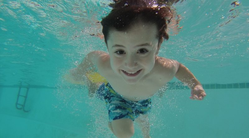 Child in swimming pool