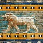 Lion mosaic from Processional Way in Babylon, c. 604-562 BC