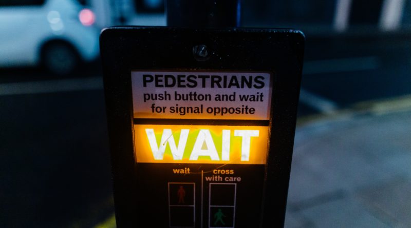 Pedestrian wait sign